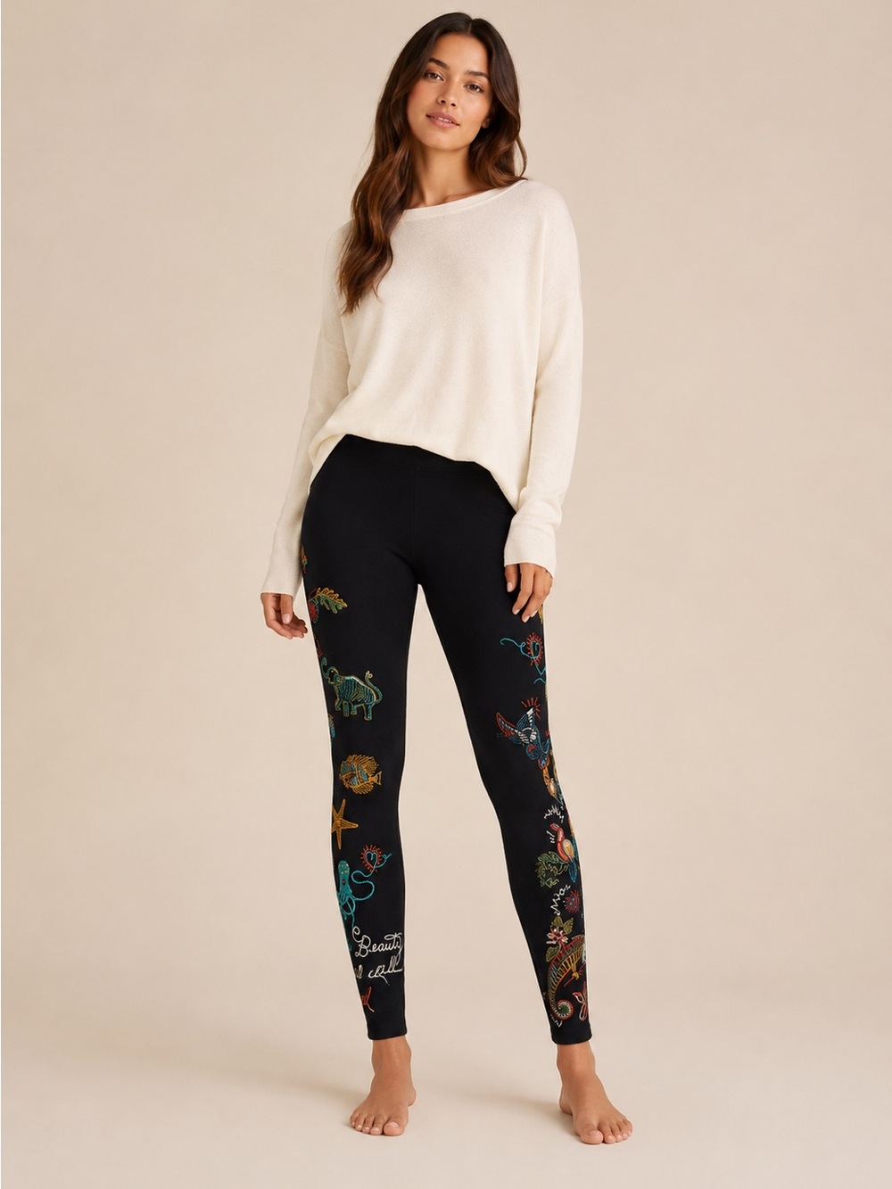 🖤Johnny Was Zoe Embroidered Leggings 🖤   📏 Size Small